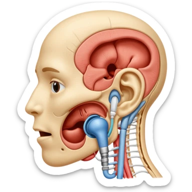 ouvido, nariz, garganta e estruturas da cabeça e pescoço, como cordas vocais, amígdalas e adenoides sticker