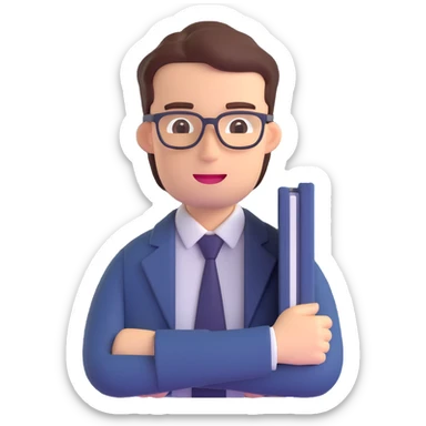 office worker having a meeting sticker