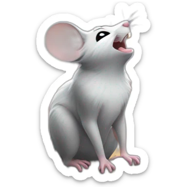 mouse proudly howling at the moon sticker