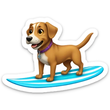 Perro surfeando  sticker