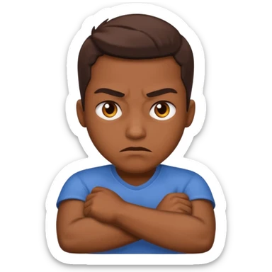 Mad face crossing arms sticker