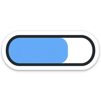 minimalistic loading bar icon, modern flat design, horizontal bar, 60% filled, rounded corners, subtle gradient, light gray background, blue progress, vector style, for app UI sticker