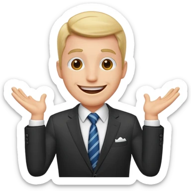 excited office boss sticker