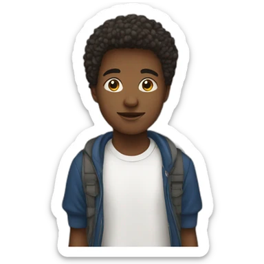 Youth with flag sticker