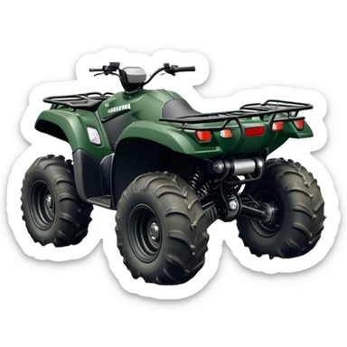 Yamaha Grizzly 700 (2019) – Cinematic-realistic Yamaha Grizzly 700 ATV, its dark green frame tearing through muddy trails. no rider sticker