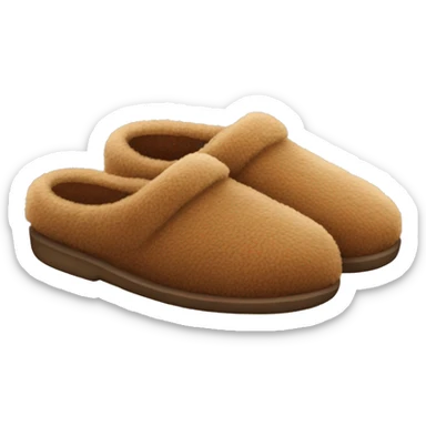 brown fuzzy slippers sticker