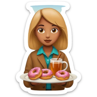 Apple cider and donuts on a tray fall scenery sticker