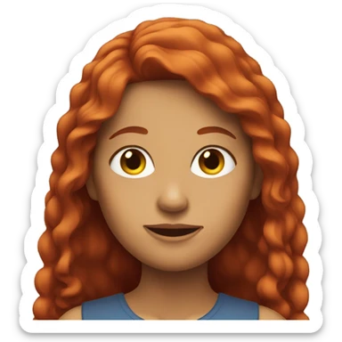 Red head long hair mom  sticker