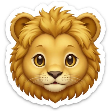 Cute baby lion's face (little cheeks, not much hair) sticker