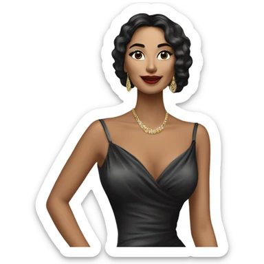 Femme riche avec maquillage latina avec une robe noir de luxe   sticker