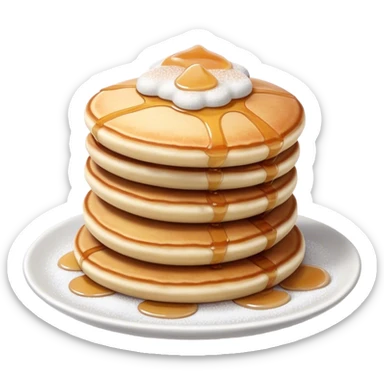 Poffertjes Cinematic Realistic Poffertjes Dessert Emoji, depicted as small, fluffy Dutch pancakes dusted with powdered sugar, rendered with lifelike textures and warm, inviting lighting. sticker