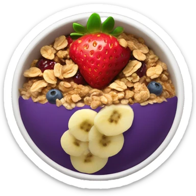 Açaí bowl with strawberries and granola sticker