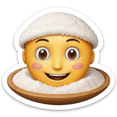 Happy face with pile of salt sticker