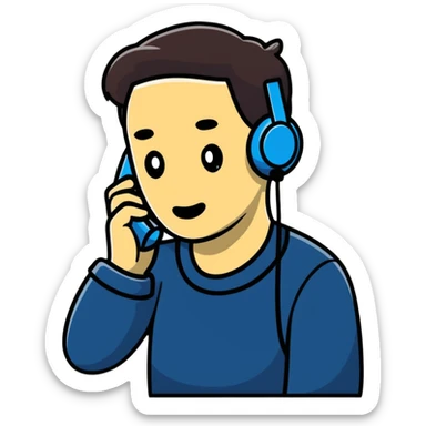 Salesperson shivering while making phone calls, cold call concept sticker