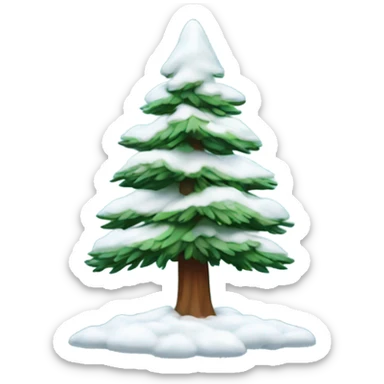 Pine tree with snow on it sticker