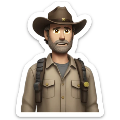 Rick Grimes from The Walking Dead shoot sticker