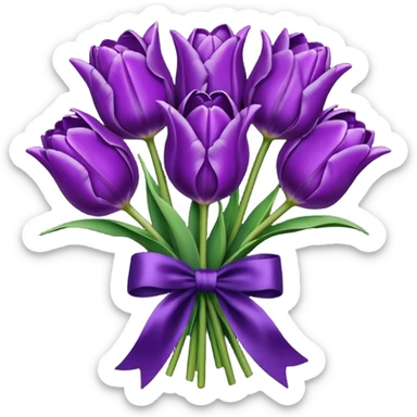 dark purple tulip bouquet  sticker