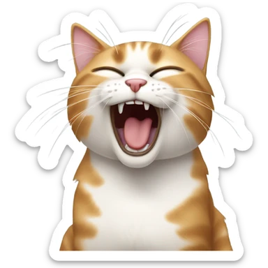A cat yawning  sticker