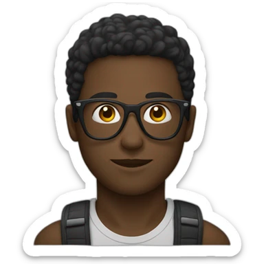 Jeune homme noir avec des lunettes sticker