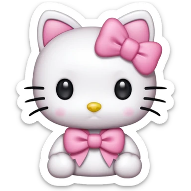 Genera esta emojis 🤍 con un hello Kitty en el medio sticker