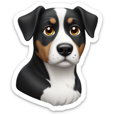 black and white dog sticker
