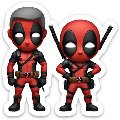 Cute deadpool character full body sticker