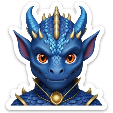 Anime Dragon Human He/They Dark Blue sticker