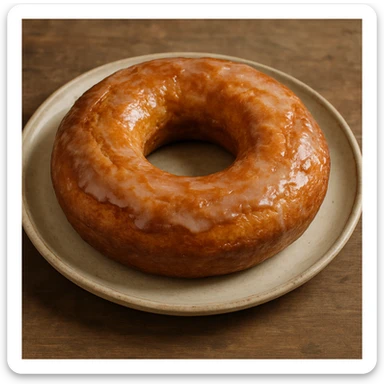 ciambella, realistic style, rustic homemade look, lightly glazed, on a plate sticker