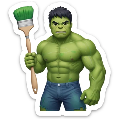 hulk pintando sticker