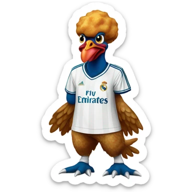 Dino chicken nugget wearing a Real Madrid jersey sticker