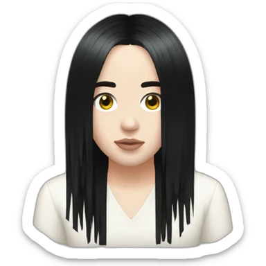 Billie eilish black hair fringe sticker