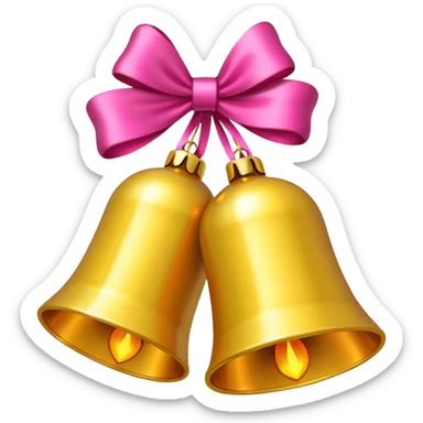 campanas navideñas con lazo rosado sticker
