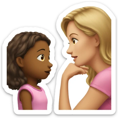 little girl being watched by mom sticker