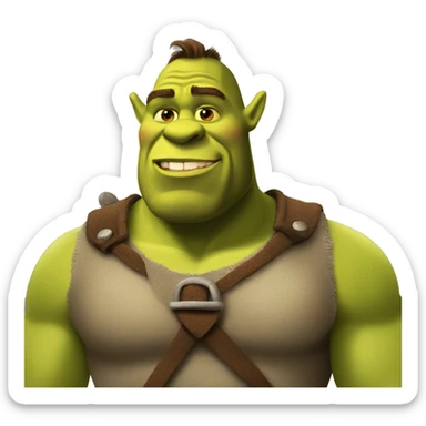 Muscular shrek handsome sticker