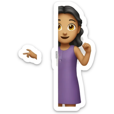 A girl opening a door  sticker