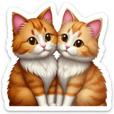 Cat kissing another cat sticker