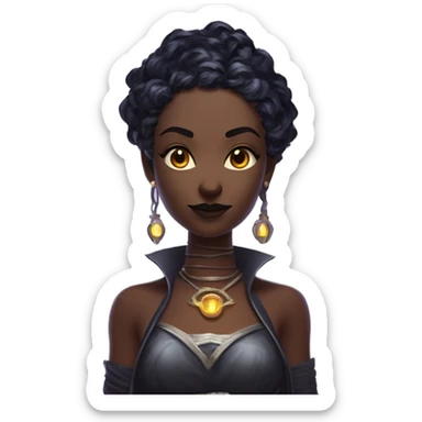 "Technomancy is the use of magic or mystical powers to control and manipulate technology” + "It's kind of like cyberpunk magic or how in some games, characters hack into systems using magic." 🖥️⚡🧙‍♂️ Make a ancient vampire technomancy goddess sticker