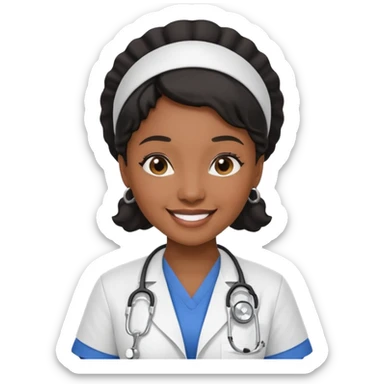 Black female Nurse with stethoscope  sticker