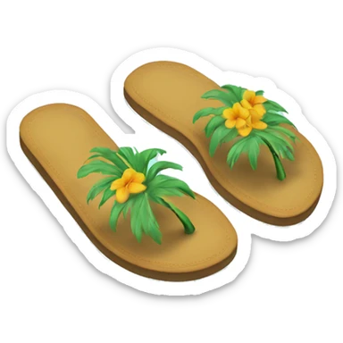 Tropical beach sandals sticker