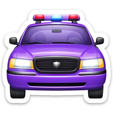 glitter purple police car light sticker