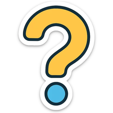 question mark icon with rounded style sticker