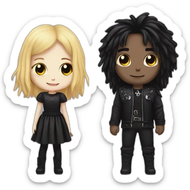 soft girl and goth boy sticker