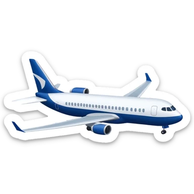 white and dark blue commercial aircraft sticker