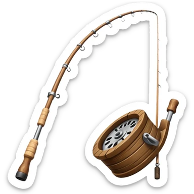 Fishing pole bending sticker