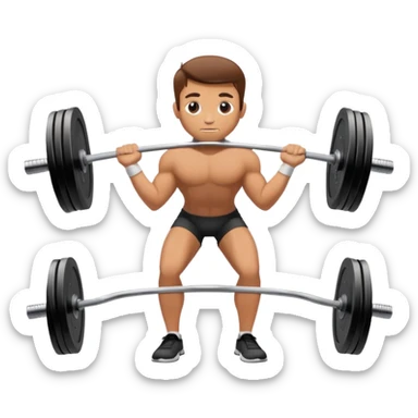 person doing a deadlift exercise, lifting a barbell from the ground sticker