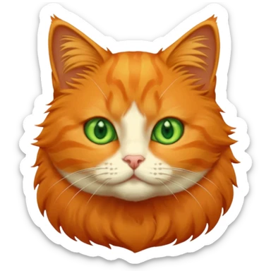 orange cat with green eyes sticker