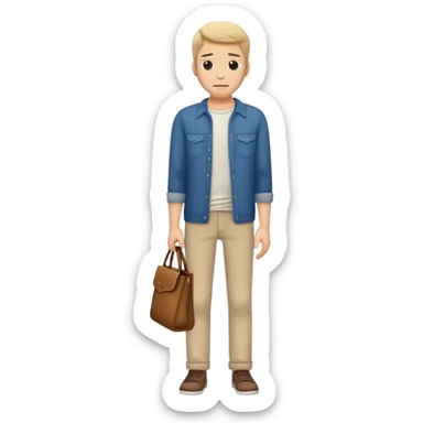 man with empty, turned-out pockets, frontal view sticker