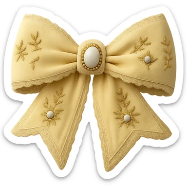Make the gothic bow and accessories pastel yellow, keep lace and velvet details, photorealistic style, keep background transparent. sticker