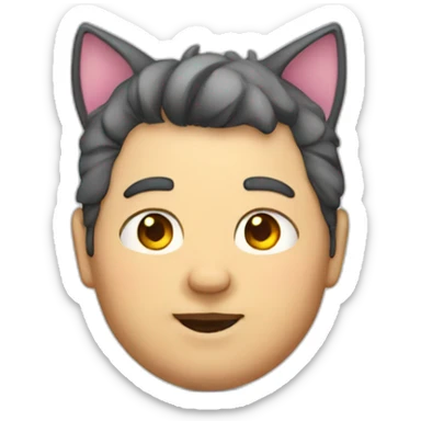 fat guy wuth cat ears sticker
