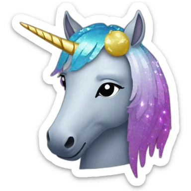Licorne paillettes sticker